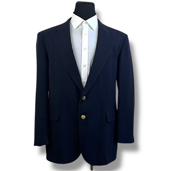 DAVID TAYLOR Classic NAVY SPORT COAT Mens Size 42S Two Button Tailored Blazer